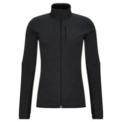 Icebreaker M DESCENDER LS ZIP Herren Wolljacke JET HTHR/BLACK