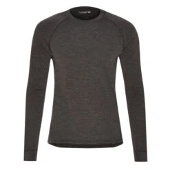 Tierra TEMPLET MIDLAYER ROUND NECK M Herren Funktionsshirt BLACK MELANGE