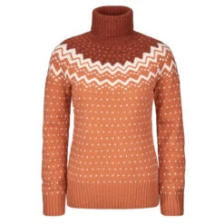FJÄLLRÄVEN Fjällräven ÖVIK KNIT ROLLER NECK W Damen Wollpullover DESERT BROWN-AUTUMN LEAF
