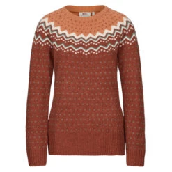 FJÄLLRÄVEN Fjällräven ÖVIK KNIT SWEATER W Damen Wollpullover AUTUMN LEAF-DESERT BROWN