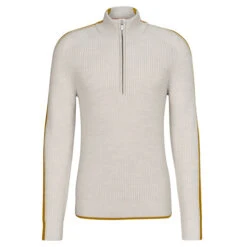 Icebreaker LODGE LS HALF ZIP SWEATER Herren Wollpullover ECRU HTHR/SILENT GOLD