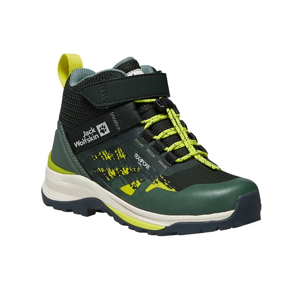 Jack Wolfskin VILLI HIKER TEXAPORE MID K Kinder Wanderstiefel SLATE GREEN – Bild 2