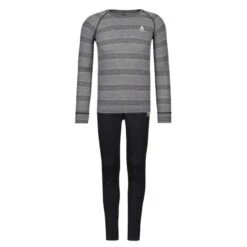 Odlo SET LONG ACTIVE WARM ECO SET Kinder Funktionsunterwäsche GREY MELANGE - BLACK
