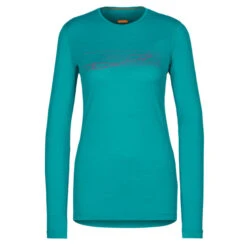 Icebreaker W 200 OASIS LS CREWE SKI STRIPES Damen Funktionsshirt FLUX GREEN