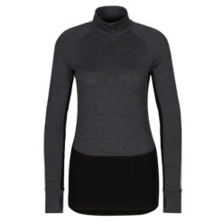 Icebreaker W MERINO ZONEKNIT 260 LS HALF ZIP Damen Funktionsshirt JET HTHR/BLK/METRO H/CB