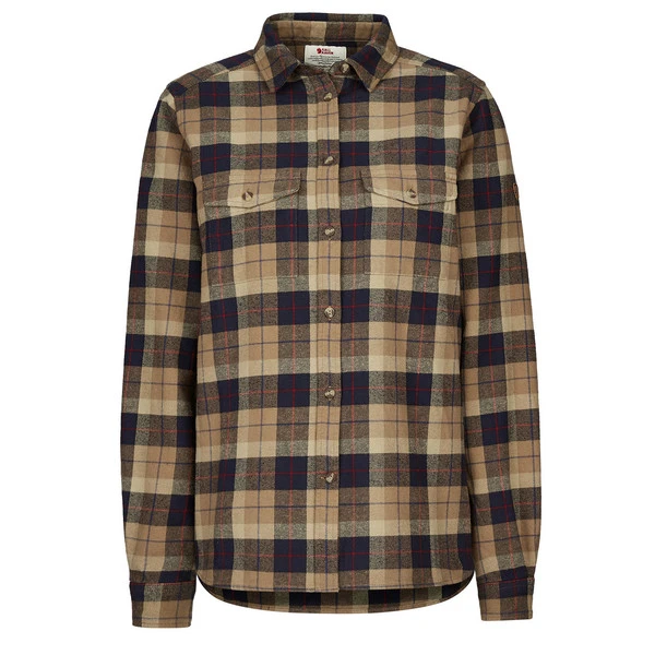 FJÄLLRÄVEN Fjällräven VÄRMLAND HEAVY FLANNEL SHIRT W Damen Outdoor Bluse DARK SAND-DARK NAVY 3 FJÄLLRÄVEN Fjällräven VÄRMLAND HEAVY FLANNEL SHIRT W Damen Outdoor Bluse DARK SAND-DARK NAVY