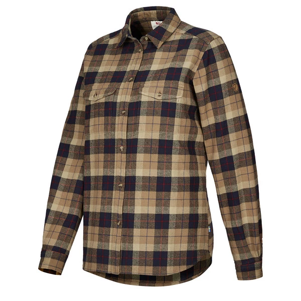 FJÄLLRÄVEN Fjällräven VÄRMLAND HEAVY FLANNEL SHIRT W Damen Outdoor Bluse DARK SAND-DARK NAVY 4 FJÄLLRÄVEN Fjällräven VÄRMLAND HEAVY FLANNEL SHIRT W Damen Outdoor Bluse DARK SAND-DARK NAVY – Bild 2
