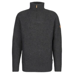 FJÄLLRÄVEN Fjällräven ÖVIK HALF ZIP KNIT M Herren Wollpullover DARK GREY