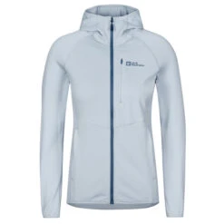 Jack Wolfskin KOLBENBERG HOODED FZ W Damen Fleecejacke SOFT BLUE